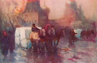 Trasporto del ghiaccio a Mosca