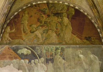 Noè e il diluvio, affresco del Chiostro Verde, il "Chiostro Verde" per la monocromia verdastra dell