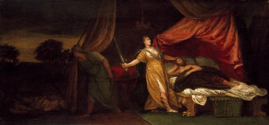 Giuditta sta per uccidere Oloferne