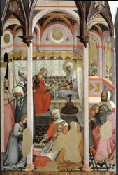 Nascita di Maria (dettaglio) - trittico su pannello