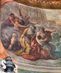Affreschi di Paolo de Matteis del 1714 sulla volta e sul tamburo, raffiguranti la vita del Santo, Cappella di San Cataldo nella Cattedrale, Taranto, Italia (foto)
