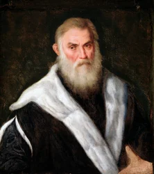 Ritratto di un vecchio con cappotto di pelliccia