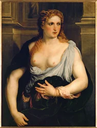 Donna in cappotto verde (dipinto su tela)