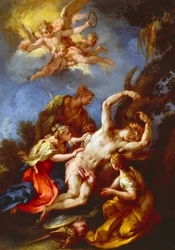 San Sebastiano assistito da donne sante