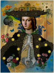 Ritratto di uno scheletro incoronato