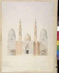 Architettura: progetto della facciata principale della moschea di Alessandria