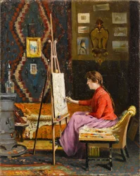 Ragazza pittrice e il suo studio