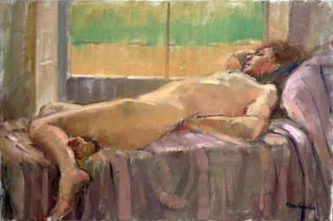 Nudo sdraiato (olio su tela)