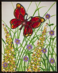 Farfalle, rosso e giallo, 2016