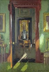 Interno, Rutland Lodge: vista attraverso porte aperte