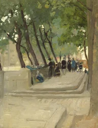 Il mercato del libro sulla riva sinistra, Parigi, c.1900