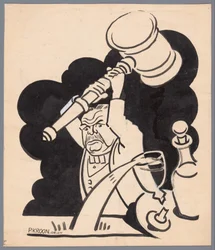 Uomo con martello del presidente