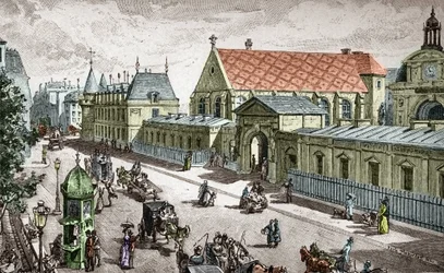 Vista del Conservatorio delle Arti e dei Mestieri (Cnam) a Parigi, rue Saint Martin a Parigi - Inciso da Alexis Martin
