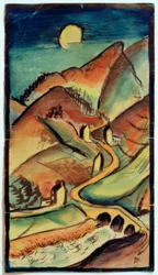 Paesaggio montano notturno