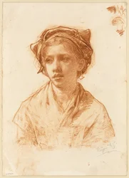 Busto di una ragazza contadina