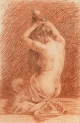 Figura femminile che veste i capelli