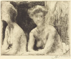 Donna Nuda Vicino a uno Specchio
