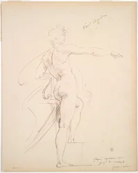 Studio di Apollo per Marsia (recto); Viso di profilo (verso)
