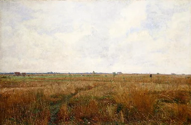 Un ampio paesaggio estivo di Dachau