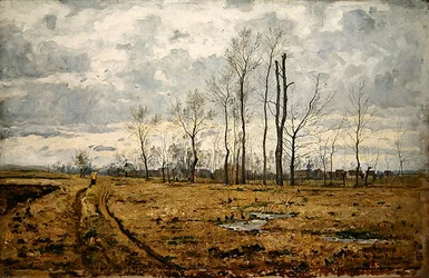 Paesaggio in primavera precoce vicino a Weimar