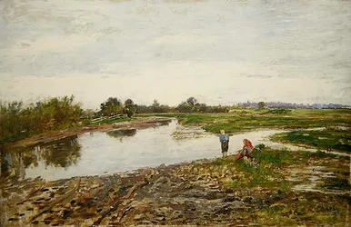 Paesaggio con tre figure