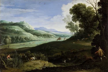 Paesaggio con cacciatori