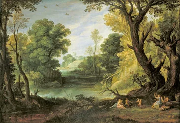 Paesaggio con ninfe e satiri, 1623