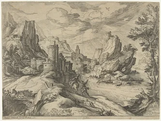 Costa rocciosa in Campania con città e viaggiatori