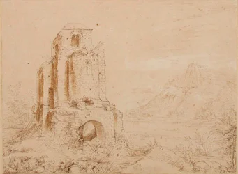 Paesaggio con rovine