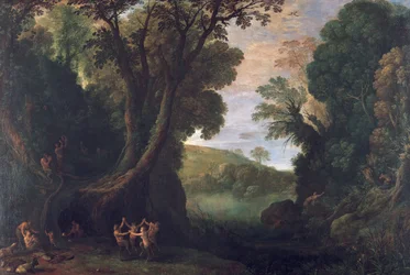 Paesaggio con satiri e paesaggio mitologico