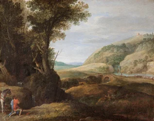 Paesaggio con San Uberto e il cervo, c.1615