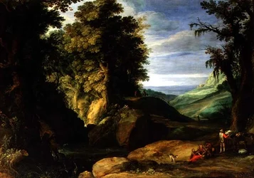 Paesaggio con viaggiatori, c.1610-15