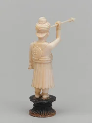 Pedone nero, pezzo degli scacchi, India, circa 1820