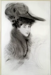 Ritratto della Duchessa di Malborough. Disegno di Paul Helleu (1859-1927), XX secolo. Bayonne, Museo Bonnat