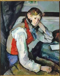 Ragazzo con gilet rosso (olio su tela)