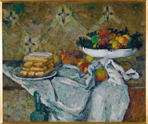 Compotier e piatto di biscotti (pittura su tela)