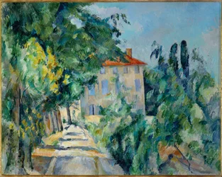 Casa con tetto rosso (olio su tela)