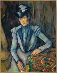 Signora in blu (olio su tela)