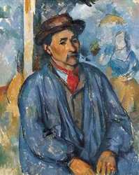 Uomo con una blusa blu