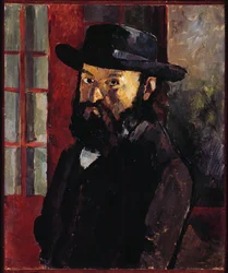 Ritratto di Cezanne con cappello di feltro (olio su tela)