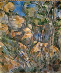 Rochers pres des grottes au-dessus de Chateau-Noir (olio su tela)