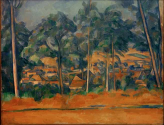 Villaggio dietro gli alberi