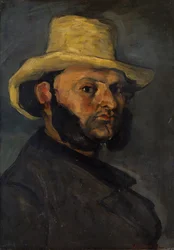 Gustave Boyer nato nel 1840 con un cappello di paglia, 1870-71