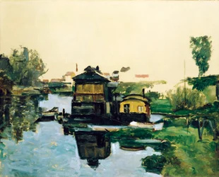 Case galleggianti su un fiume