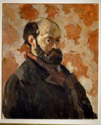 Autoritratto su sfondo rosa