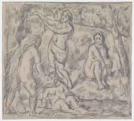 Studio di quattro donne che fanno il bagno