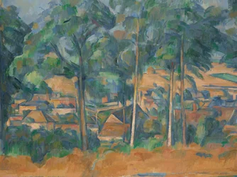Villaggio dietro gli alberi (Marine), 1898 circa (olio su tela)