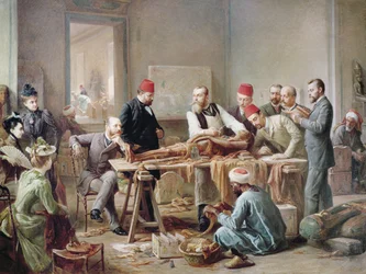Esame di una mummia - una sacerdotessa di Amon, ca. 1891