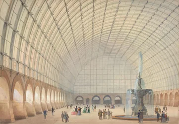 Progetto per una sala espositiva e industriale a Vienna, vista prospettica interna