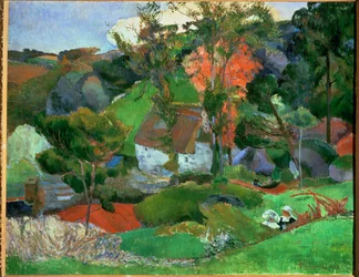Aven che attraversa Pont-Aven ... (olio su tela)